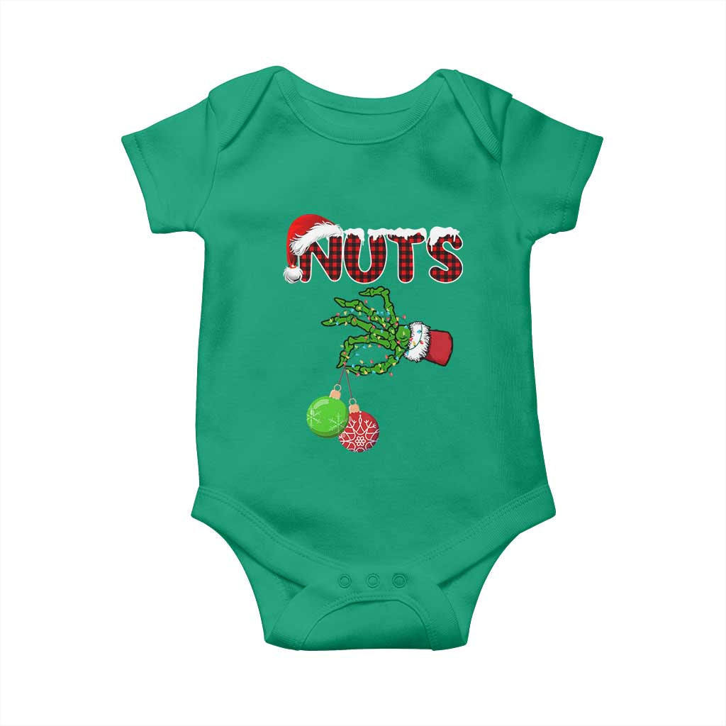 Funny Couples Christmas Baby Onesie Chest And Nuts Matching Holiday Skeleton Hand TS10 Irish Green Print Your Wear