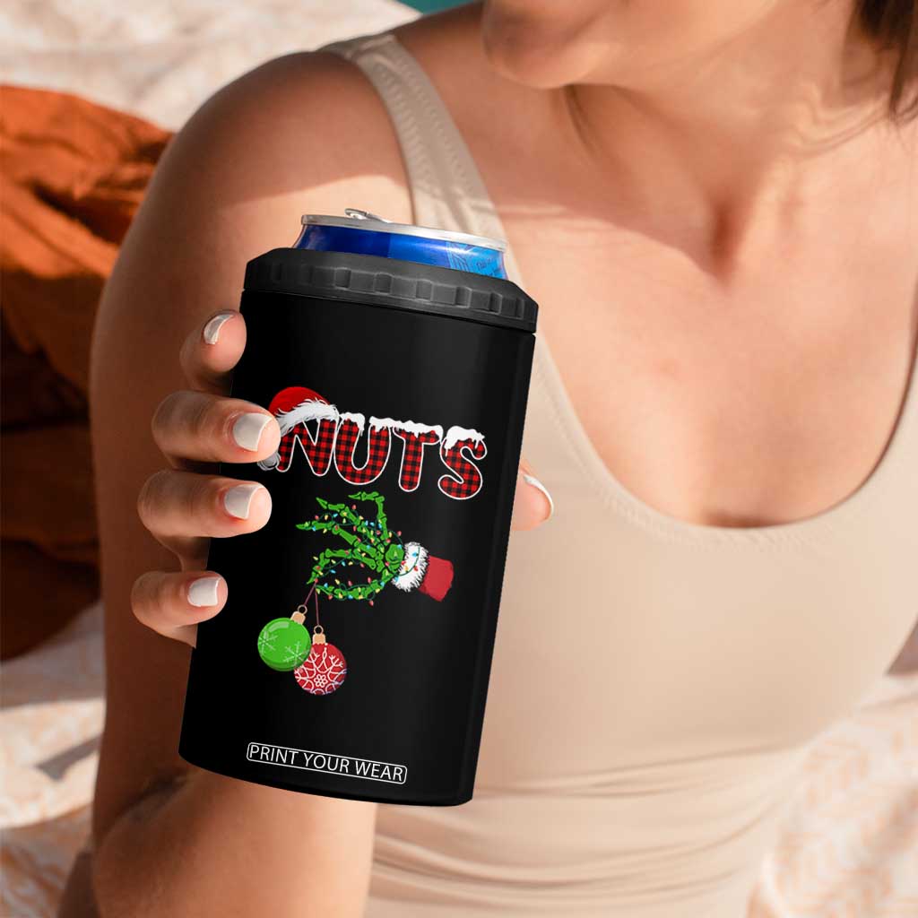 Funny Couples Christmas 4 in 1 Can Cooler Tumbler Chest And Nuts Matching Holiday Skeleton Hand TS10 Print Your Wear