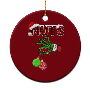 Funny Couples Christmas Ceramic Ornament Chest And Nuts Matching Holiday Skeleton Hand TS10 1pc Red Print Your Wear