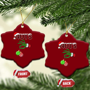 Funny Couples Christmas Ceramic Ornament Chest And Nuts Matching Holiday Skeleton Hand TS10 Print Your Wear