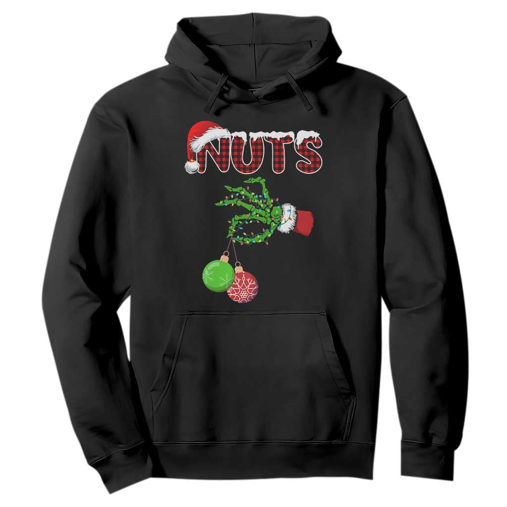 Funny Couples Christmas Hoodie Chest And Nuts Matching Holiday Skeleton Hand TS10 Black Print Your Wear