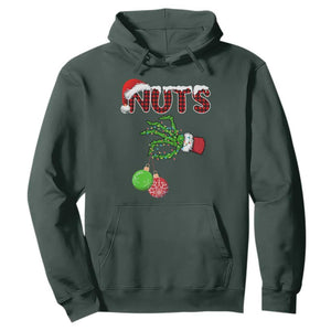 Funny Couples Christmas Hoodie Chest And Nuts Matching Holiday Skeleton Hand TS10 Dark Forest Green Print Your Wear