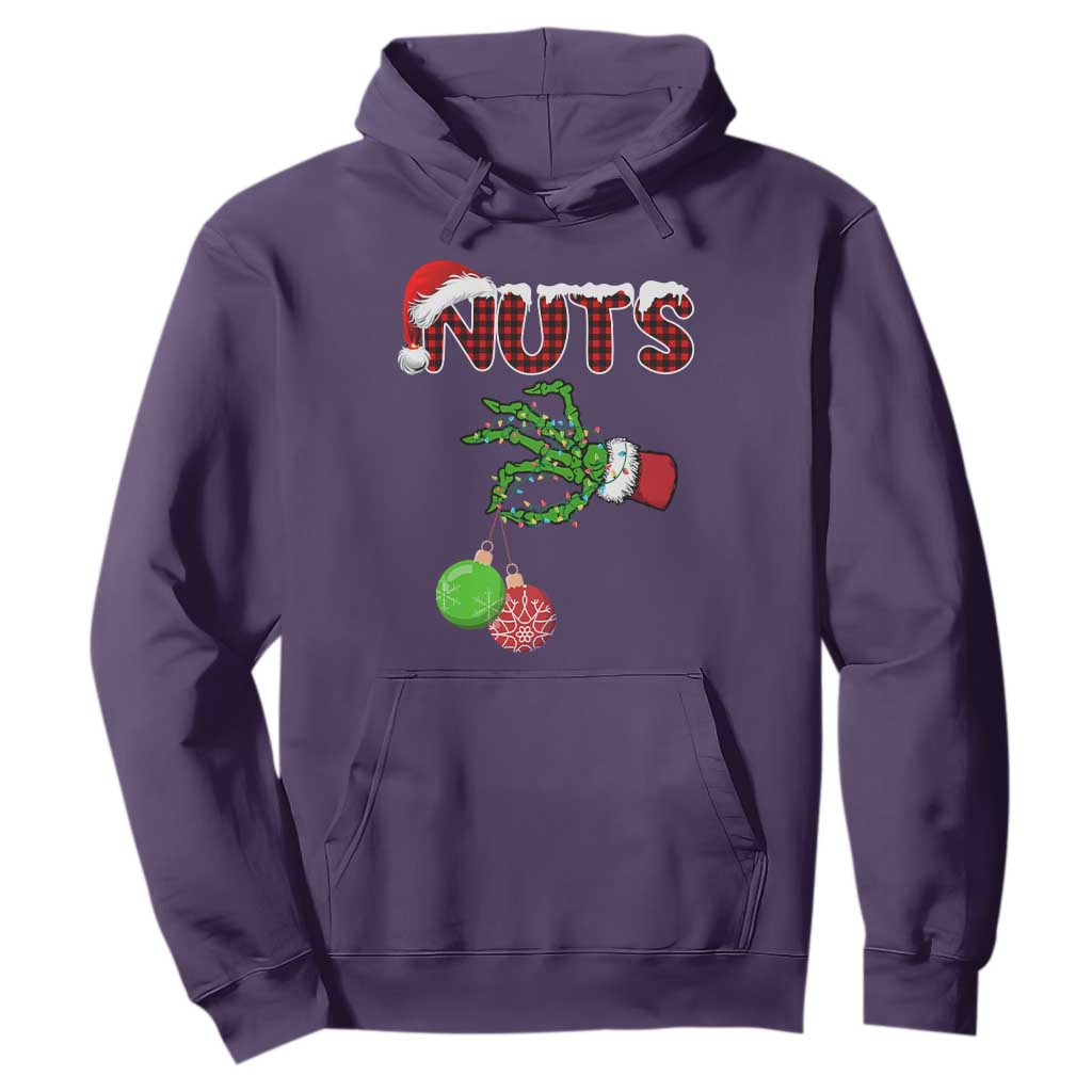 Funny Couples Christmas Hoodie Chest And Nuts Matching Holiday Skeleton Hand TS10 Purple Print Your Wear