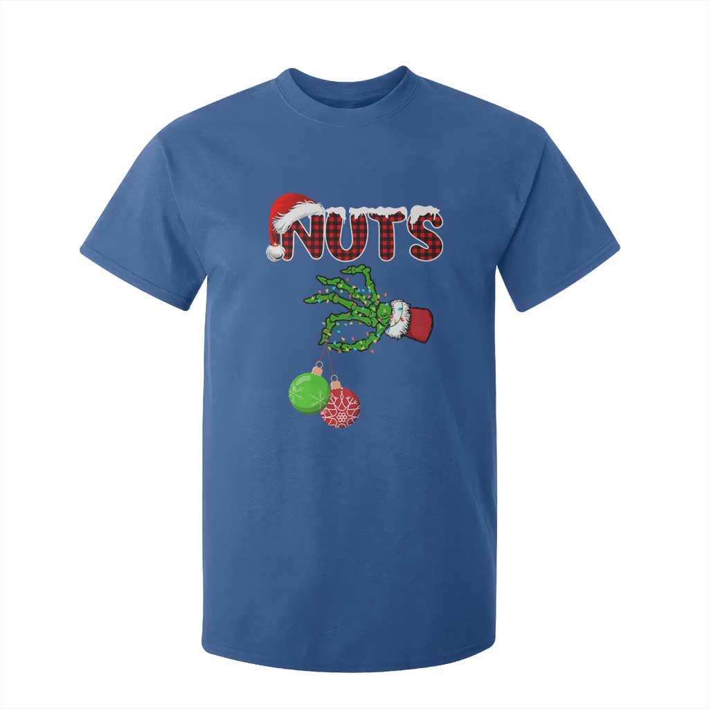 Funny Couples Christmas T Shirt For Kid Chest And Nuts Matching Holiday Skeleton Hand TS10 Royal Blue Print Your Wear
