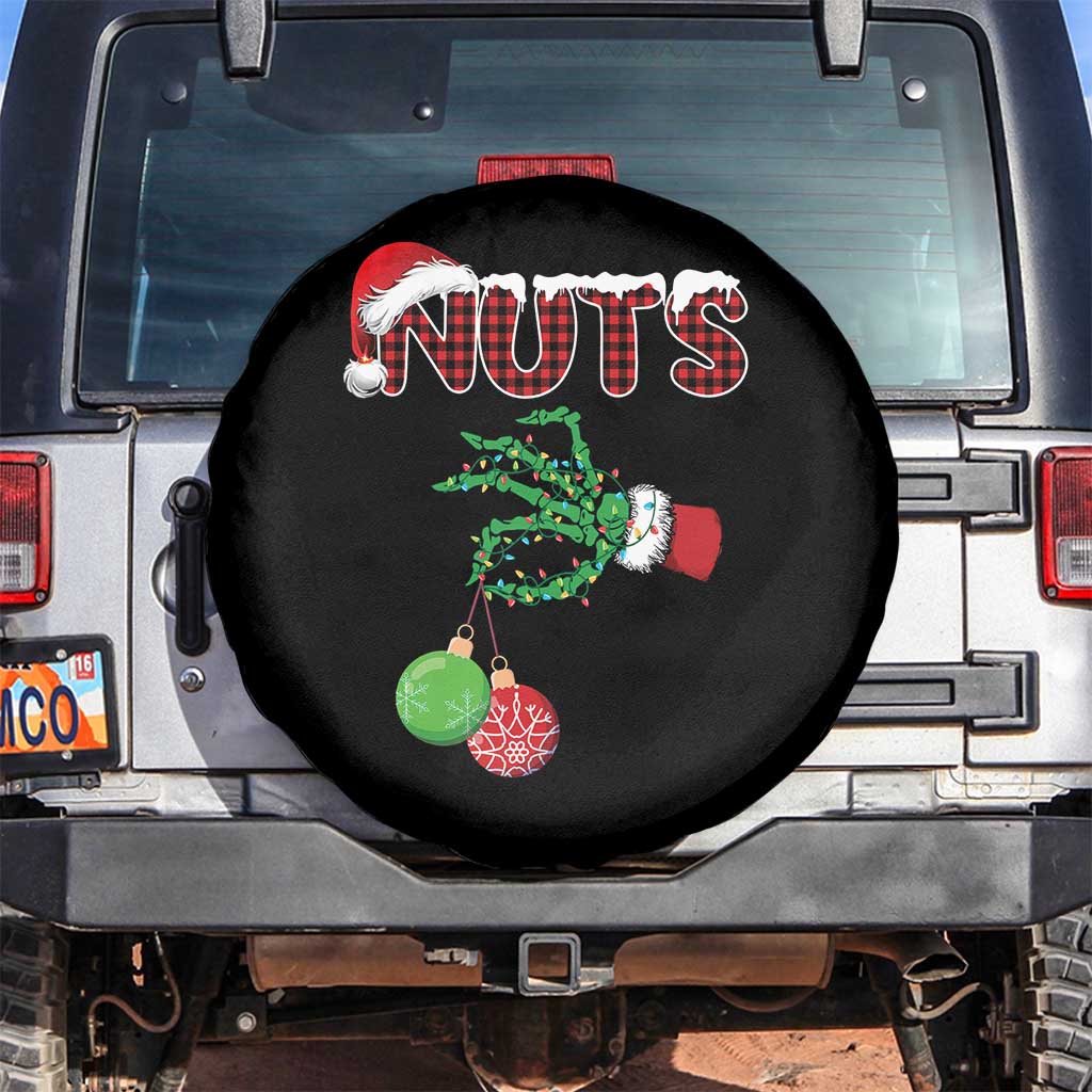 Funny Couples Christmas Spare Tire Cover Chest And Nuts Matching Holiday Skeleton Hand TS10 No hole Black Print Your Wear
