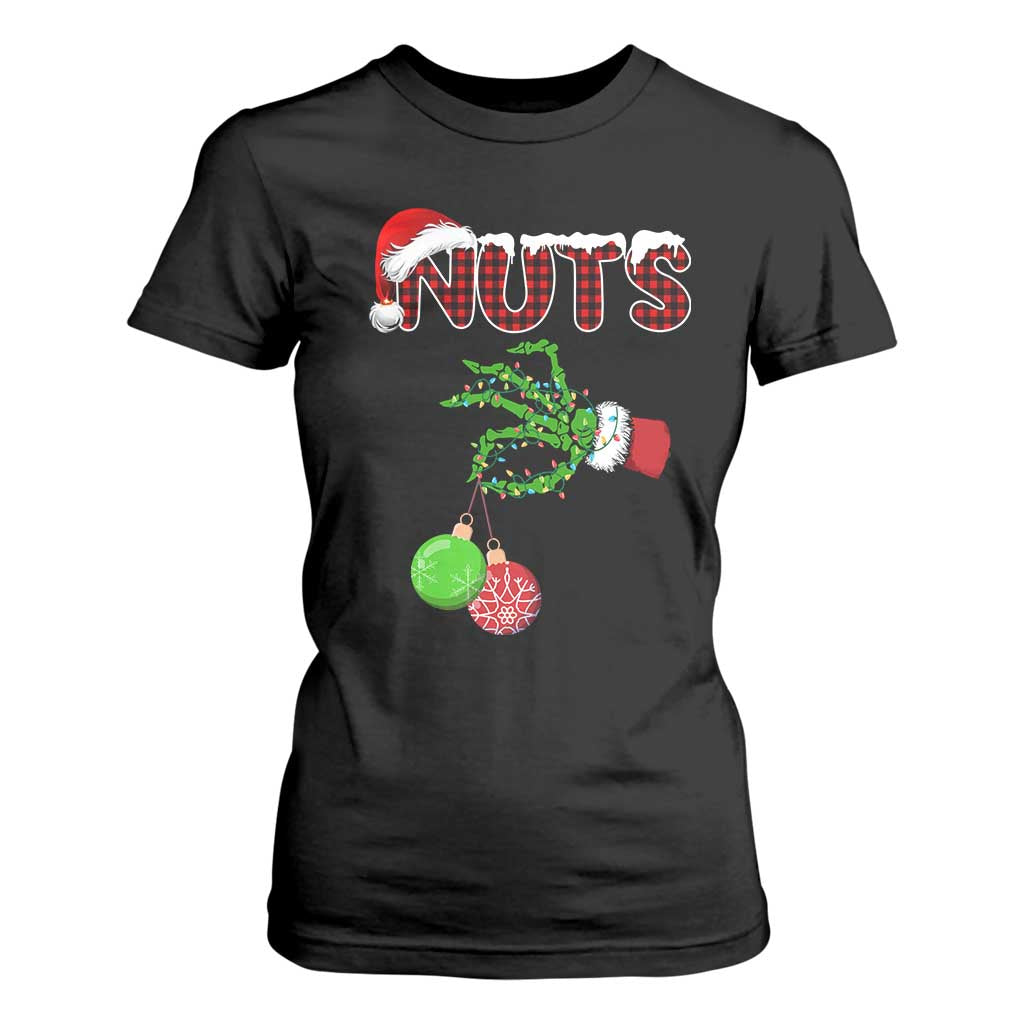 Funny Couples Christmas T Shirt For Women Chest And Nuts Matching Holiday Skeleton Hand TS10 Black Print Your Wear