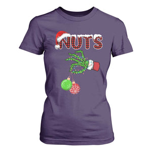 Funny Couples Christmas T Shirt For Women Chest And Nuts Matching Holiday Skeleton Hand TS10 Purple Print Your Wear