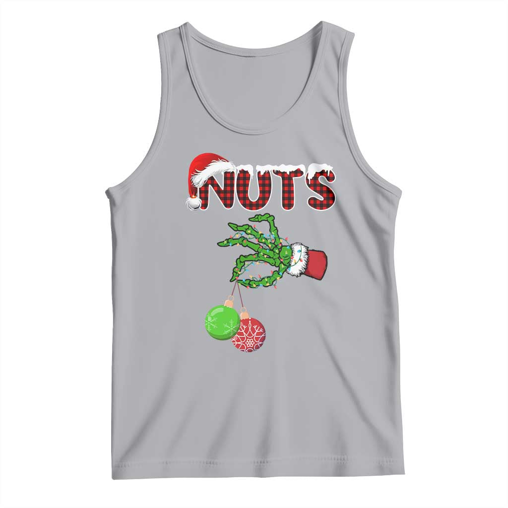 Funny Couples Christmas Tank Top Chest And Nuts Matching Holiday Skeleton Hand TS10 Athletic Heather Print Your Wear