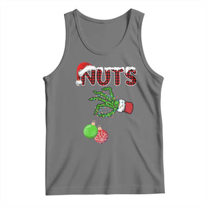 Funny Couples Christmas Tank Top Chest And Nuts Matching Holiday Skeleton Hand TS10 Black Heather Print Your Wear