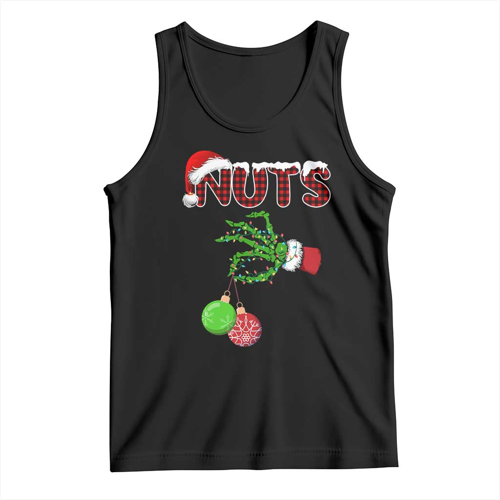 Funny Couples Christmas Tank Top Chest And Nuts Matching Holiday Skeleton Hand TS10 Black Print Your Wear