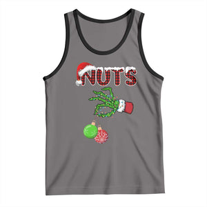 Funny Couples Christmas Tank Top Chest And Nuts Matching Holiday Skeleton Hand TS10 Deep Heather Black Print Your Wear
