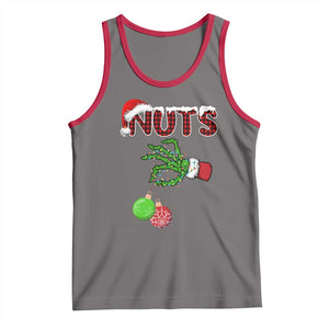 Funny Couples Christmas Tank Top Chest And Nuts Matching Holiday Skeleton Hand TS10 Deep Heather Red Print Your Wear