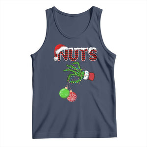 Funny Couples Christmas Tank Top Chest And Nuts Matching Holiday Skeleton Hand TS10 Navy Print Your Wear