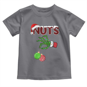 Funny Couples Christmas Toddler T Shirt Chest And Nuts Matching Holiday Skeleton Hand TS10 Charcoal Print Your Wear