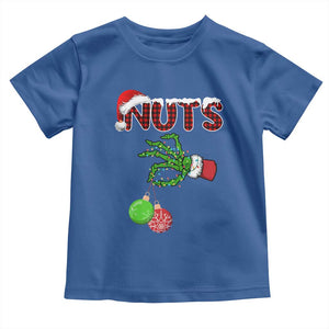 Funny Couples Christmas Toddler T Shirt Chest And Nuts Matching Holiday Skeleton Hand TS10 Royal Blue Print Your Wear