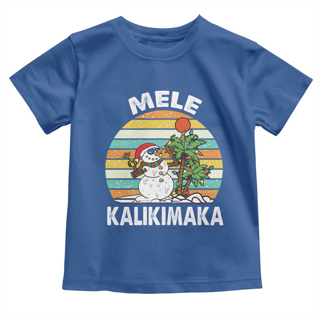 Vintage Cute Mele Kalikimaka Christmas Baby Shirt Funny Snowman Palm Tree Beach Tropical Xmas TS10 Royal Blue Print Your Wear