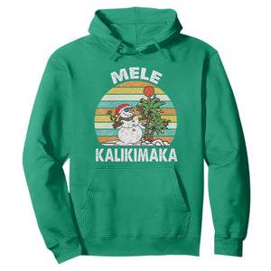 Vintage Cute Mele Kalikimaka Christmas Hoodie Funny Snowman Palm Tree Beach Tropical Xmas TS10 Irish Green Print Your Wear
