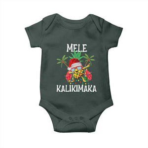 Hawaii Christmas Baby Onesie Mele Kalikimaka Hawaiian Pineapple Xmas Lights Santa Hat TS10 Print Your Wear