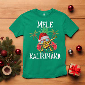 Hawaii Christmas T Shirt Mele Kalikimaka Hawaiian Pineapple Xmas Lights Santa Hat TS10 Irish Green Print Your Wear