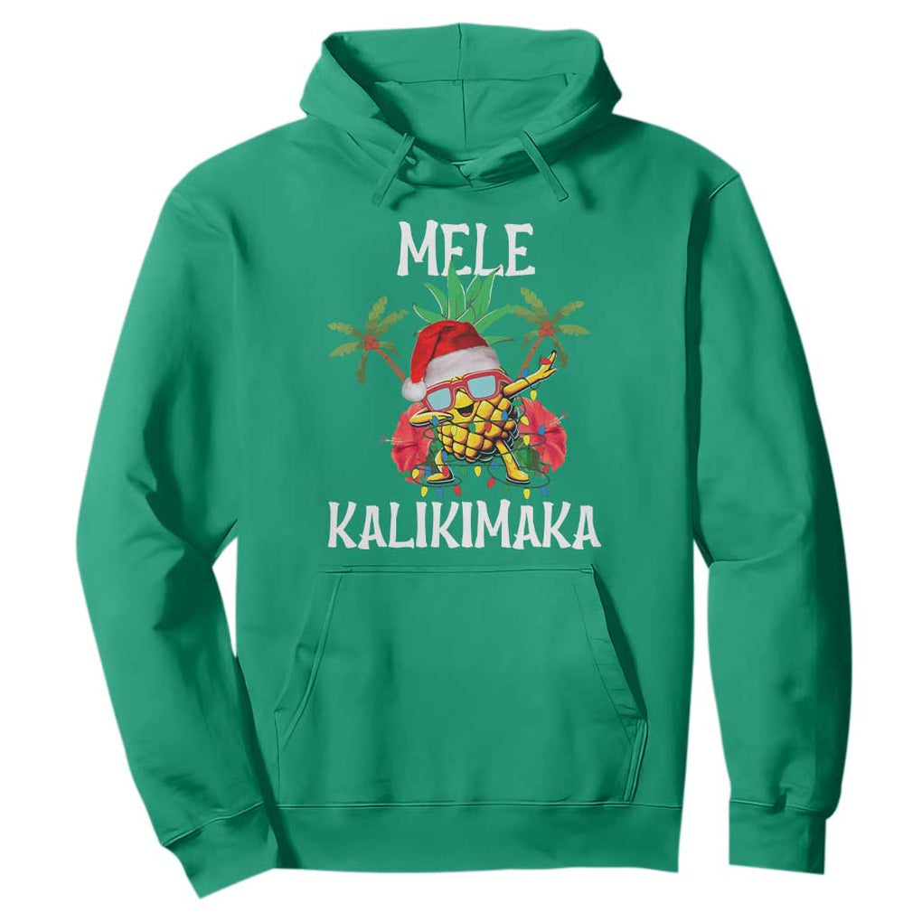 Hawaii Christmas Hoodie Mele Kalikimaka Hawaiian Pineapple Xmas Lights Santa Hat TS10 Irish Green Print Your Wear