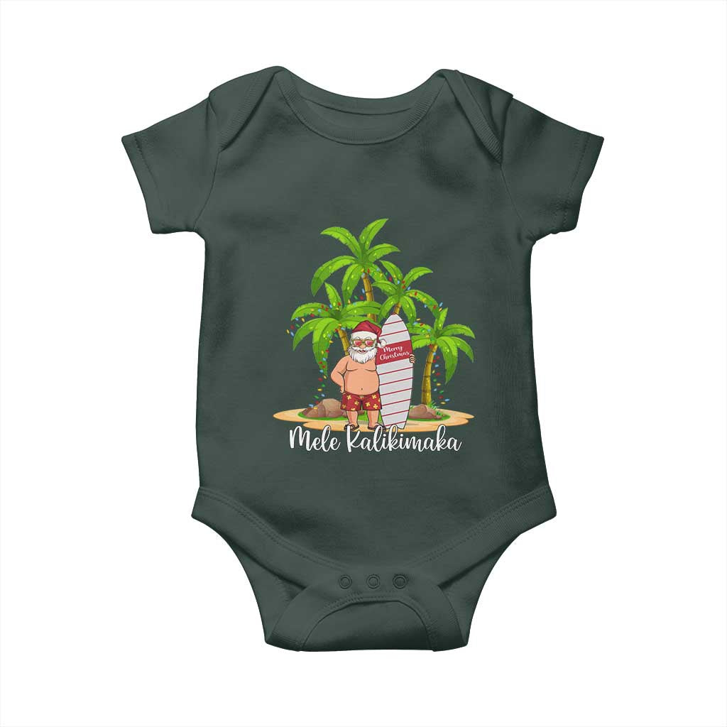 Mele Kalikimaka Hawaiian Christmas Baby Onesie Hawaii Santa Xmas Beach Family Vacation TS10 Print Your Wear