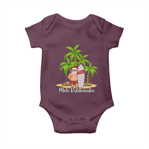Mele Kalikimaka Hawaiian Christmas Baby Onesie Hawaii Santa Xmas Beach Family Vacation TS10 Maroon Print Your Wear