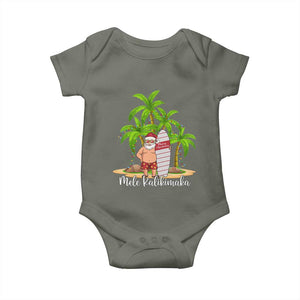 Mele Kalikimaka Hawaiian Christmas Baby Onesie Hawaii Santa Xmas Beach Family Vacation TS10 Military Green Print Your Wear