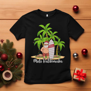 Mele Kalikimaka Hawaiian Christmas T Shirt Hawaii Santa Xmas Beach Family Vacation TS10 Black Print Your Wear
