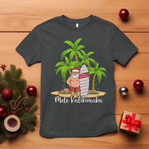 Mele Kalikimaka Hawaiian Christmas T Shirt Hawaii Santa Xmas Beach Family Vacation TS10 Dark Heather Print Your Wear