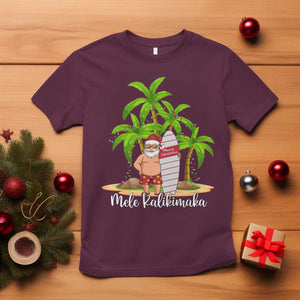 Mele Kalikimaka Hawaiian Christmas T Shirt Hawaii Santa Xmas Beach Family Vacation TS10 Maroon Print Your Wear