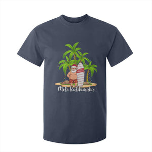 Mele Kalikimaka Hawaiian Christmas T Shirt For Kid Hawaii Santa Xmas Beach Family Vacation TS10 Navy Print Your Wear