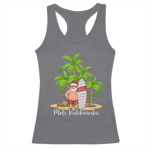 Mele Kalikimaka Hawaiian Christmas Racerback Tank Top Hawaii Santa Xmas Beach Family Vacation TS10 Charcoal Print Your Wear