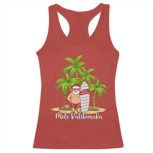 Mele Kalikimaka Hawaiian Christmas Racerback Tank Top Hawaii Santa Xmas Beach Family Vacation TS10 Red Print Your Wear