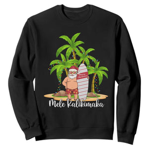 Mele Kalikimaka Hawaiian Christmas Sweatshirt Hawaii Santa Xmas Beach Family Vacation TS10 Black Print Your Wear