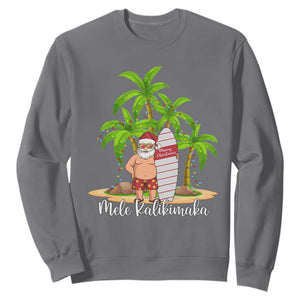 Mele Kalikimaka Hawaiian Christmas Sweatshirt Hawaii Santa Xmas Beach Family Vacation TS10 Charcoal Print Your Wear