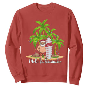 Mele Kalikimaka Hawaiian Christmas Sweatshirt Hawaii Santa Xmas Beach Family Vacation TS10 Red Print Your Wear