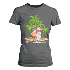 Mele Kalikimaka Hawaiian Christmas T Shirt For Women Hawaii Santa Xmas Beach Family Vacation TS10 Dark Heather Print Your Wear
