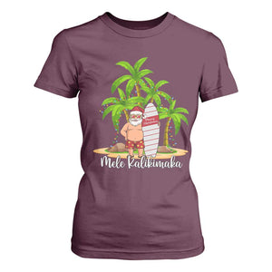 Mele Kalikimaka Hawaiian Christmas T Shirt For Women Hawaii Santa Xmas Beach Family Vacation TS10 Maroon Print Your Wear