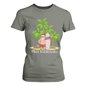 Mele Kalikimaka Hawaiian Christmas T Shirt For Women Hawaii Santa Xmas Beach Family Vacation TS10 Military Green Print Your Wear