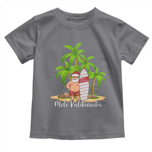 Mele Kalikimaka Hawaiian Christmas Toddler T Shirt Hawaii Santa Xmas Beach Family Vacation TS10 Charcoal Print Your Wear