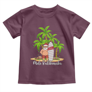 Mele Kalikimaka Hawaiian Christmas Toddler T Shirt Hawaii Santa Xmas Beach Family Vacation TS10 Maroon Print Your Wear