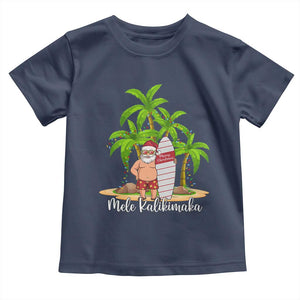 Mele Kalikimaka Hawaiian Christmas Toddler T Shirt Hawaii Santa Xmas Beach Family Vacation TS10 Navy Print Your Wear