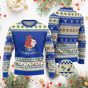 Mele Kalikimaka Hawaiian Ugly Christmas Sweater Watermelon Summer Tree Tropical Hawaii Santa Xmas Gift Family Holiday TS10 Blue Print Your Wear