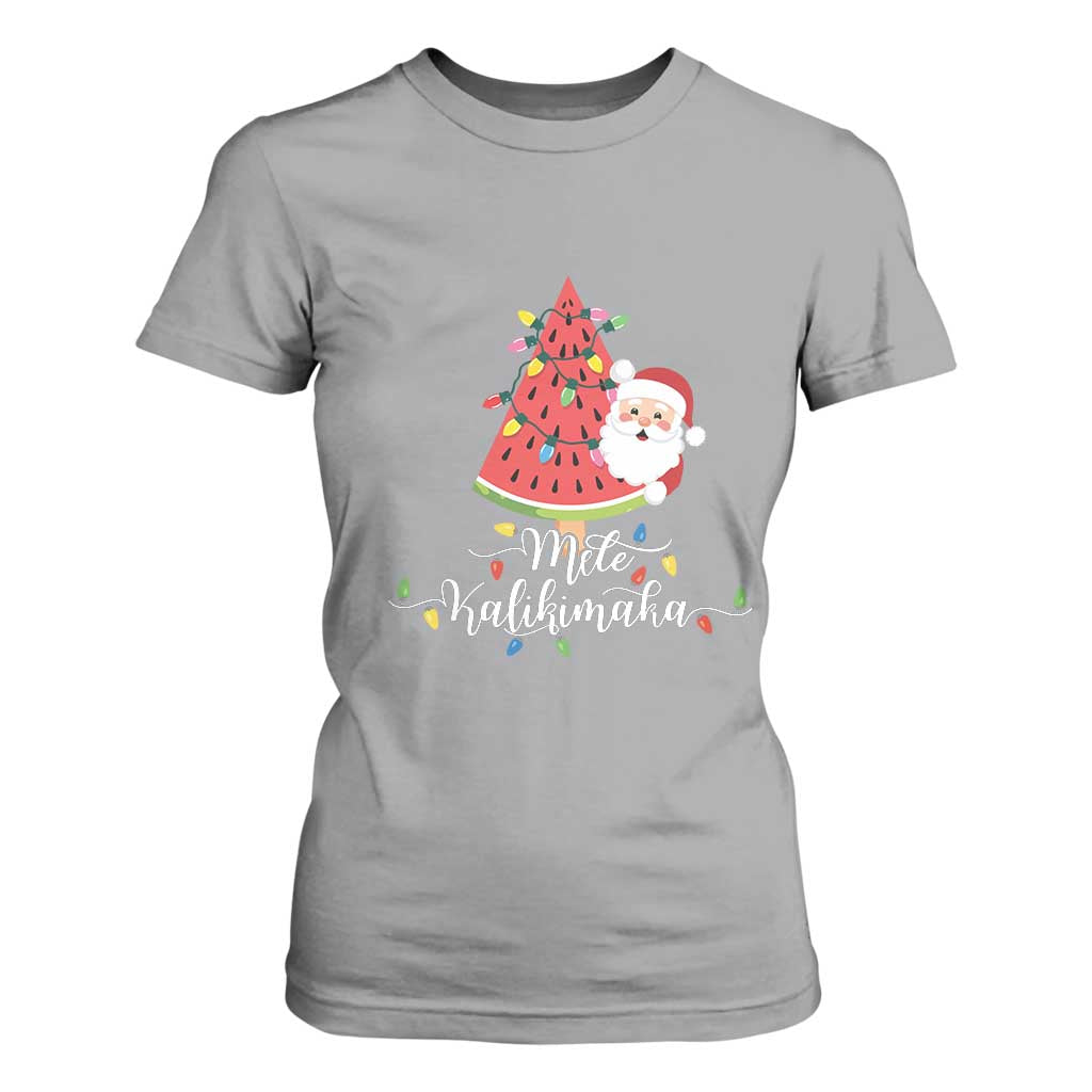 Mele Kalikimaka Hawaiian Christmas Santa T Shirt For Women Watermelon Summer Tree Tropical Xmas TS10 Sport Gray Print Your Wear