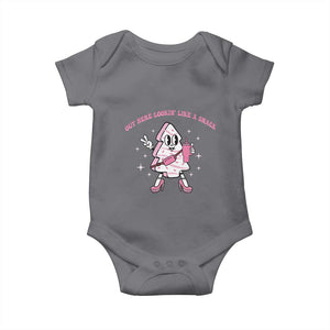Pink Christmas Tree Cake Baby Onesie Out Here Lookin Like A Snack Boujee Xmas TS10 Charcoal Print Your Wear