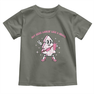 Pink Christmas Tree Cake Baby Shirt Out Here Lookin Like A Snack Boujee Xmas TS10 Military Green Print Your Wear