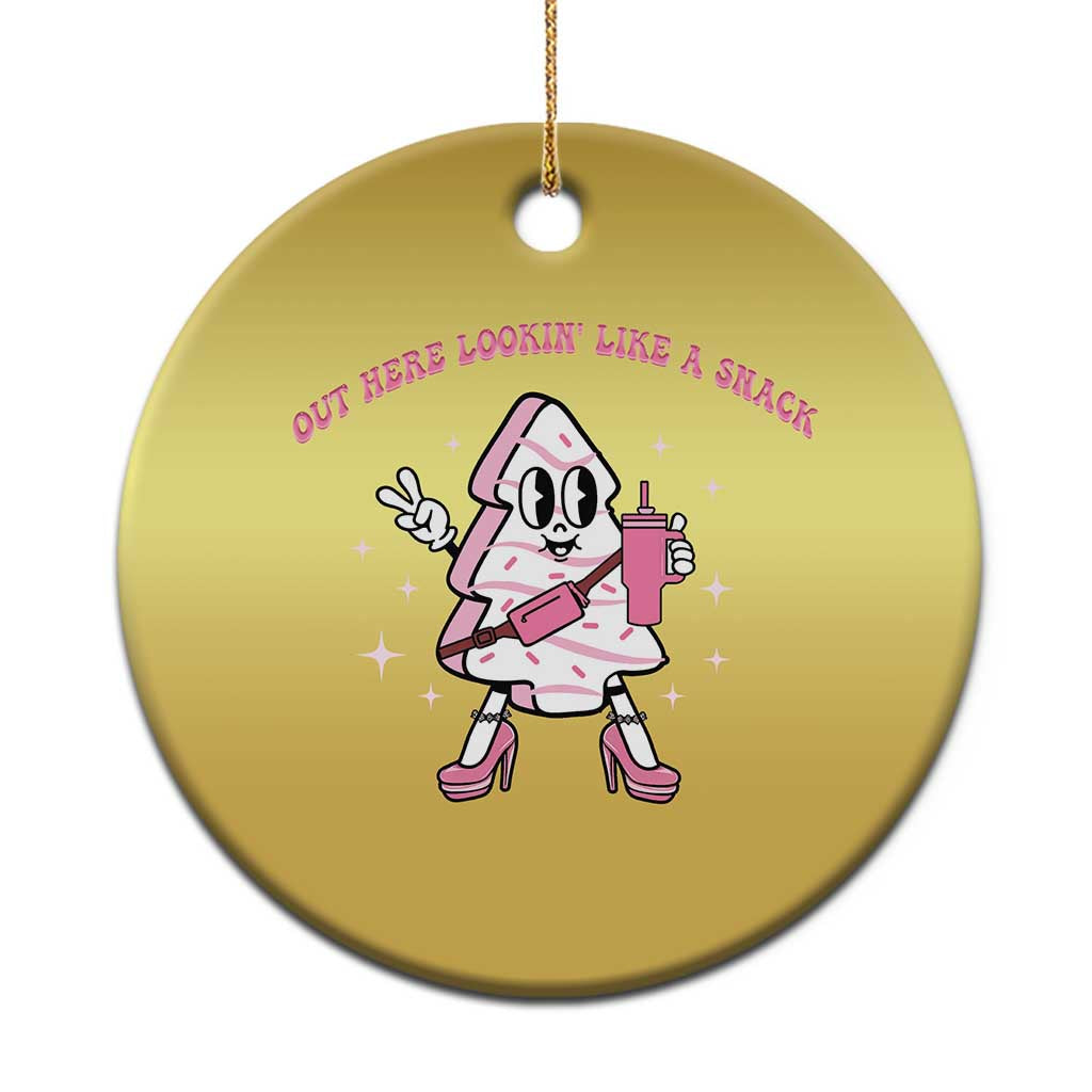 Pink Christmas Tree Cake Christmas Ornament Out Here Lookin Like A Snack Boujee Xmas TS10 Print Your Wear