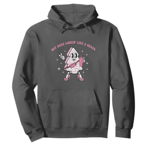Pink Christmas Tree Cake Hoodie Out Here Lookin Like A Snack Boujee Xmas TS10 Dark Heather Print Your Wear