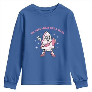 Pink Christmas Tree Cake Youth Sweatshirt Out Here Lookin Like A Snack Boujee Xmas TS10 Royal Blue Print Your Wear
