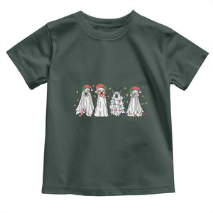 Christmas Ghost Dog Baby Shirt TS10 Dark Forest Green Print Your Wear